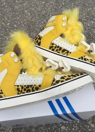 ADIDAS ORIGINALS JEREMY SCOTT BONES FUR YELLOW LEOPARD B26024