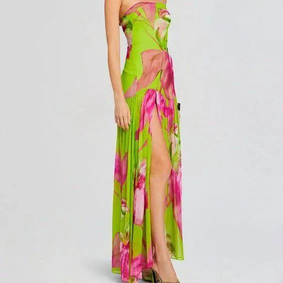 Alma Strapless Floral Printed Maxi Dress