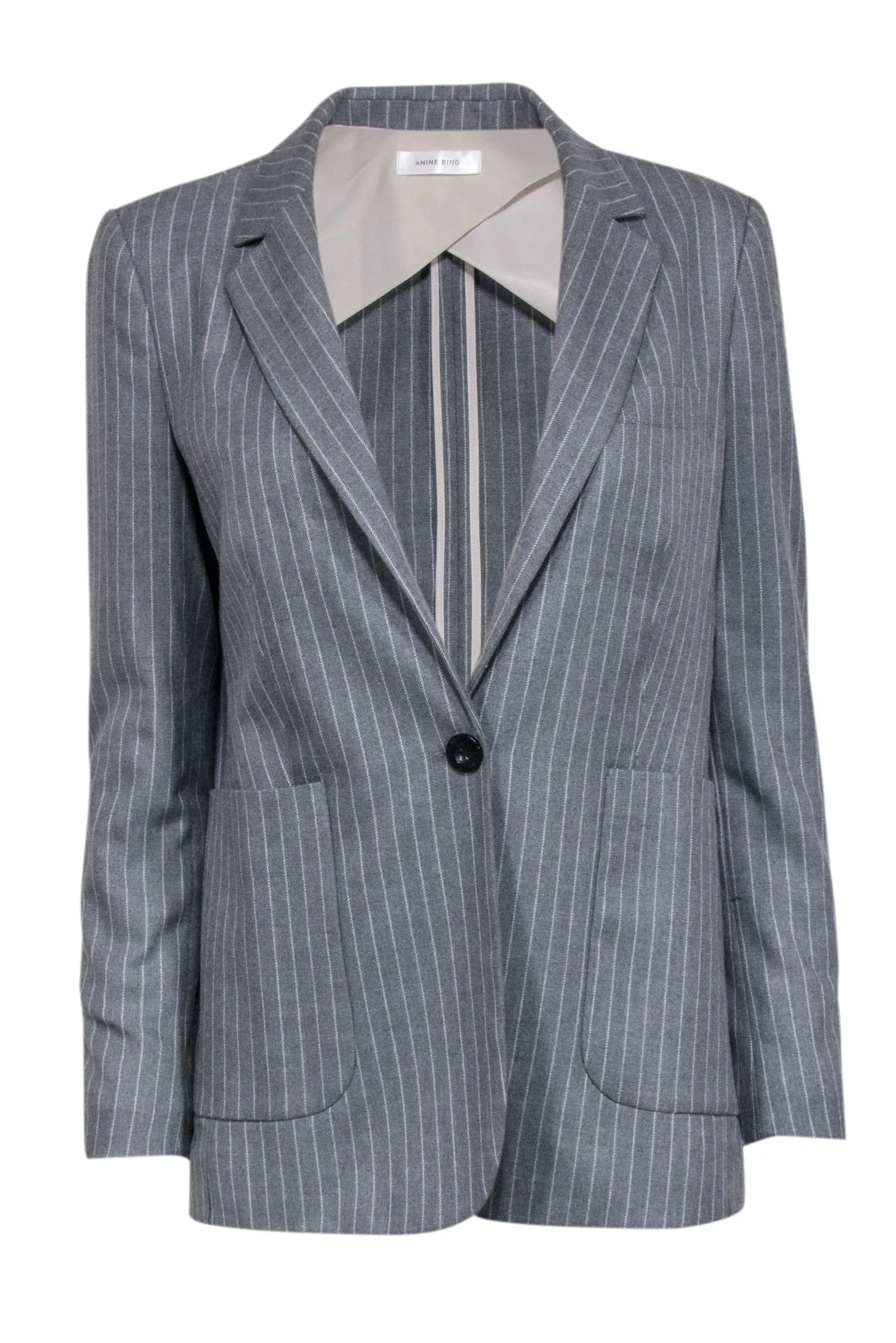 Anine Bing - Grey Pin Stripe Blazer Sz M