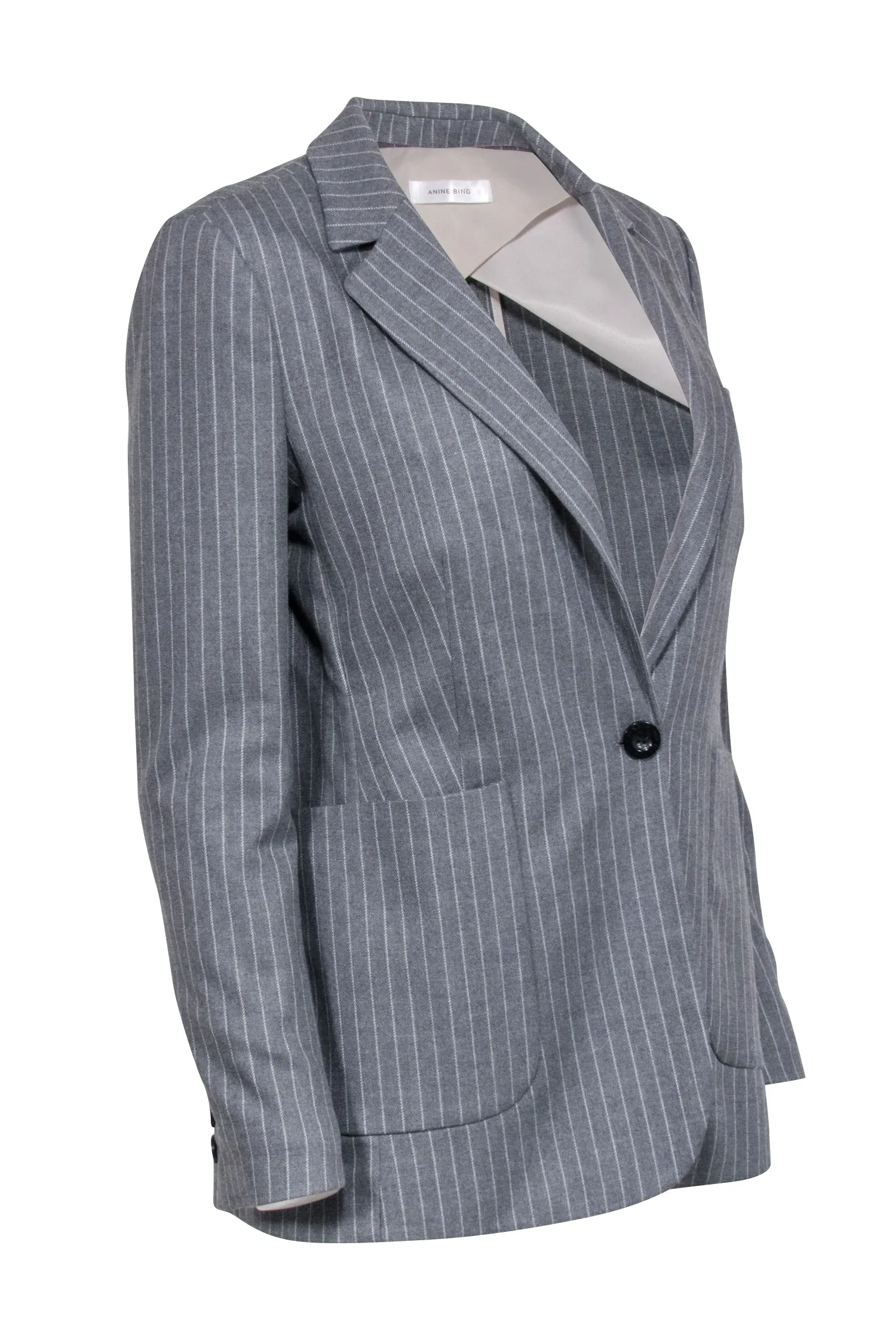 Anine Bing - Grey Pin Stripe Blazer Sz M