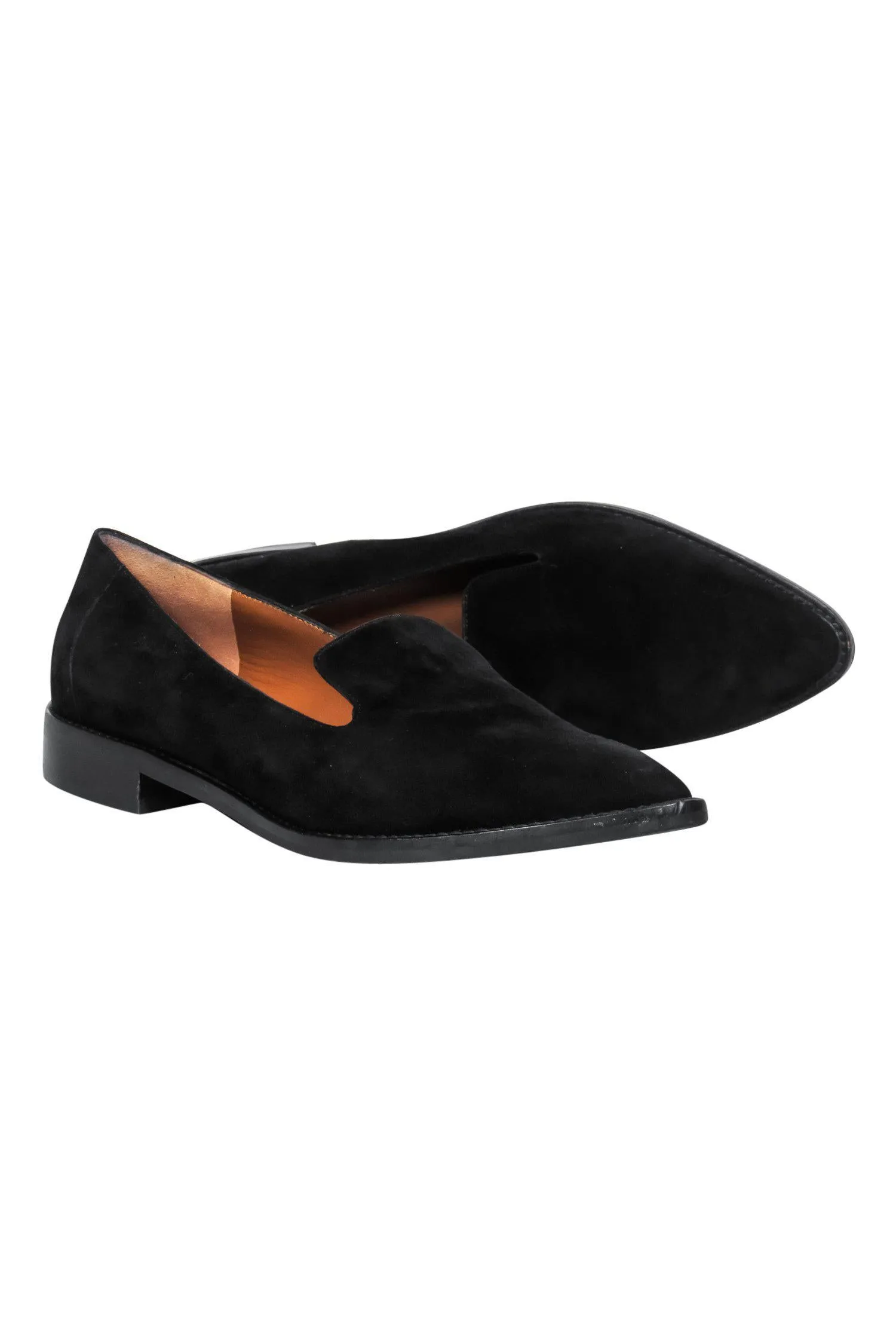 Aquatalia - Black Suede Pointed Toe Loafers Sz 8