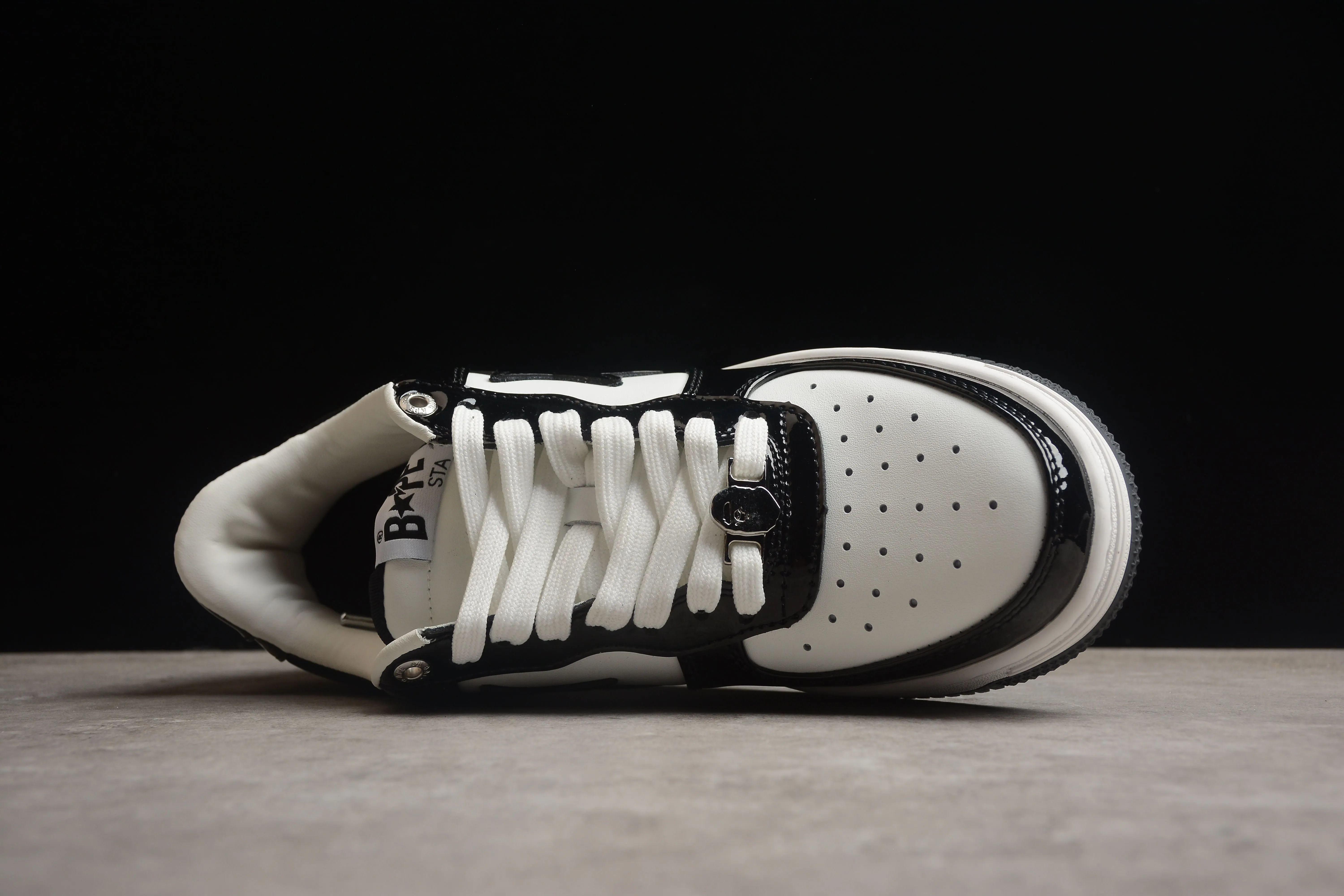 BAPE STA Low-Top Sneakers in Black and White