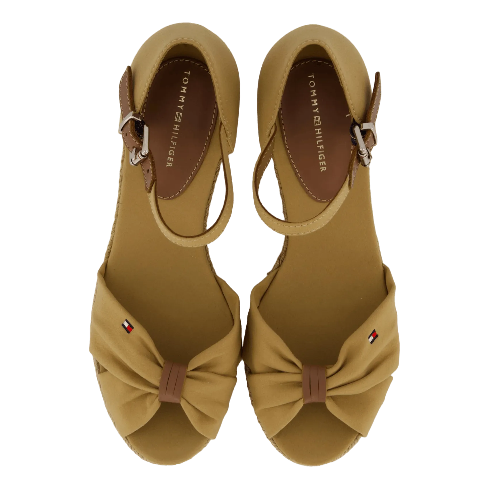 Basic Open Toe Mid Wedge Khaki