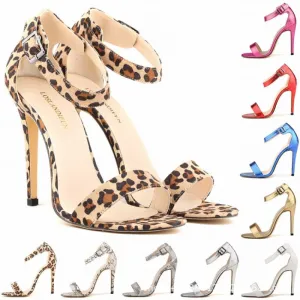 British Style Versatile Round-Toe Buckle High Heel Nightclub Women's Sandals