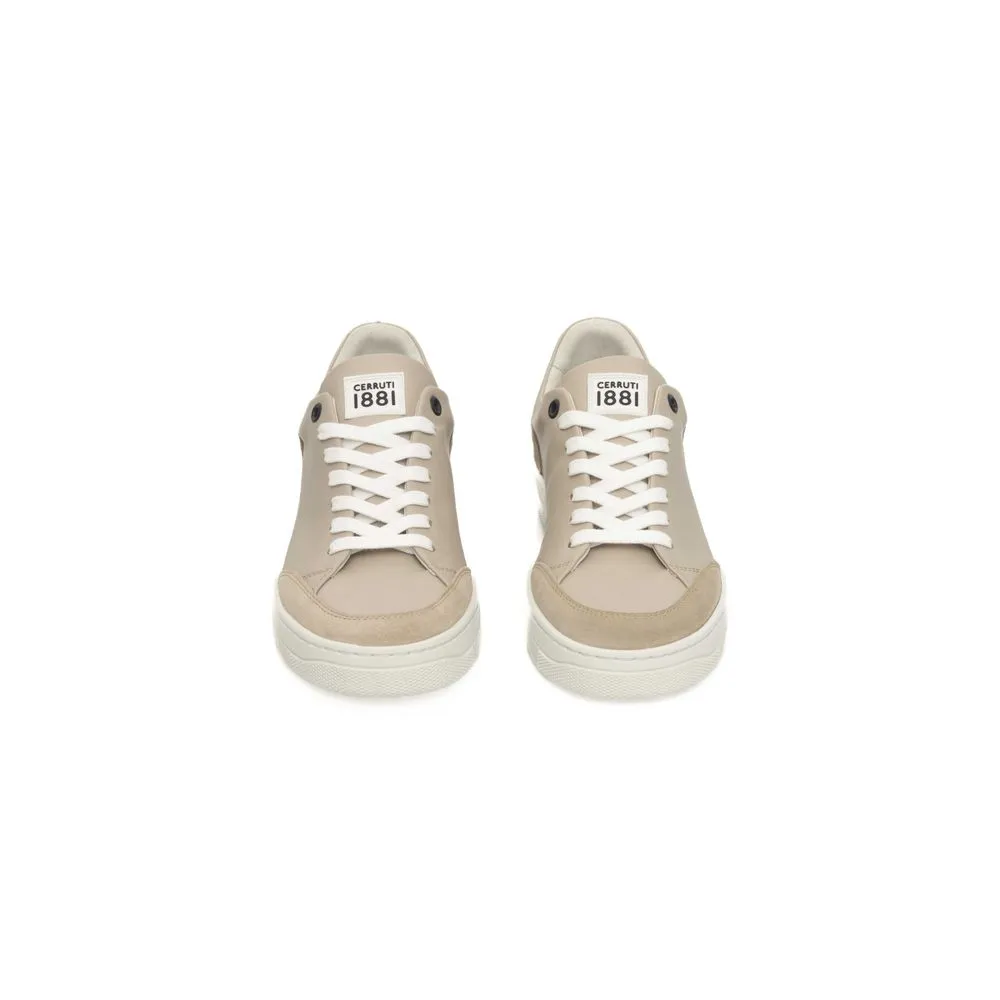 Cerruti 1881 Beige Leather Women Sneaker