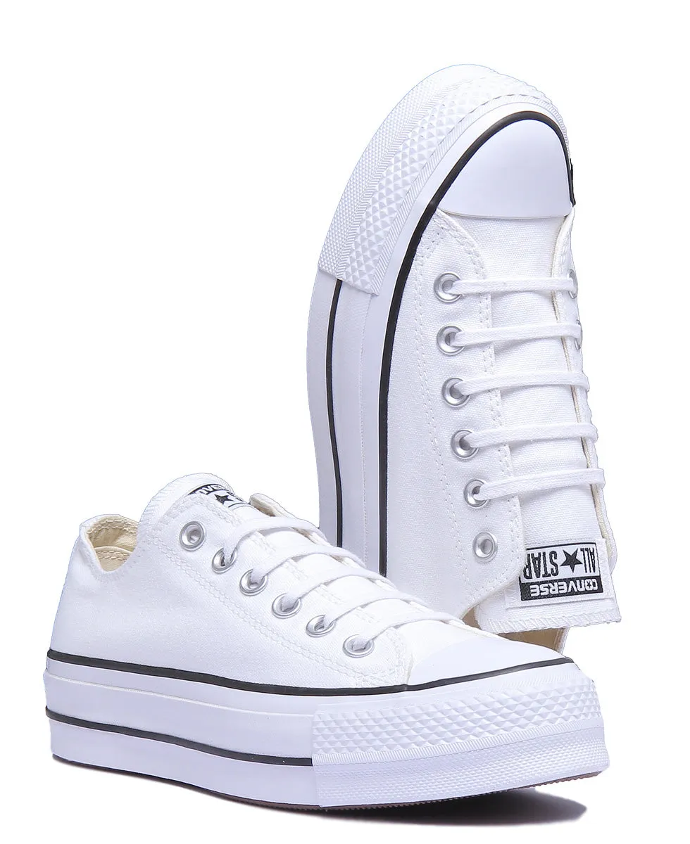 Converse 560251C CT All Star Low Platform Trainer In White Black For Women