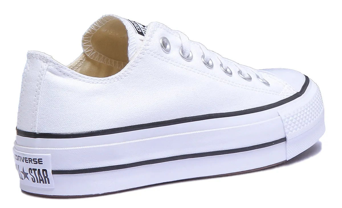 Converse 560251C CT All Star Low Platform Trainer In White Black For Women