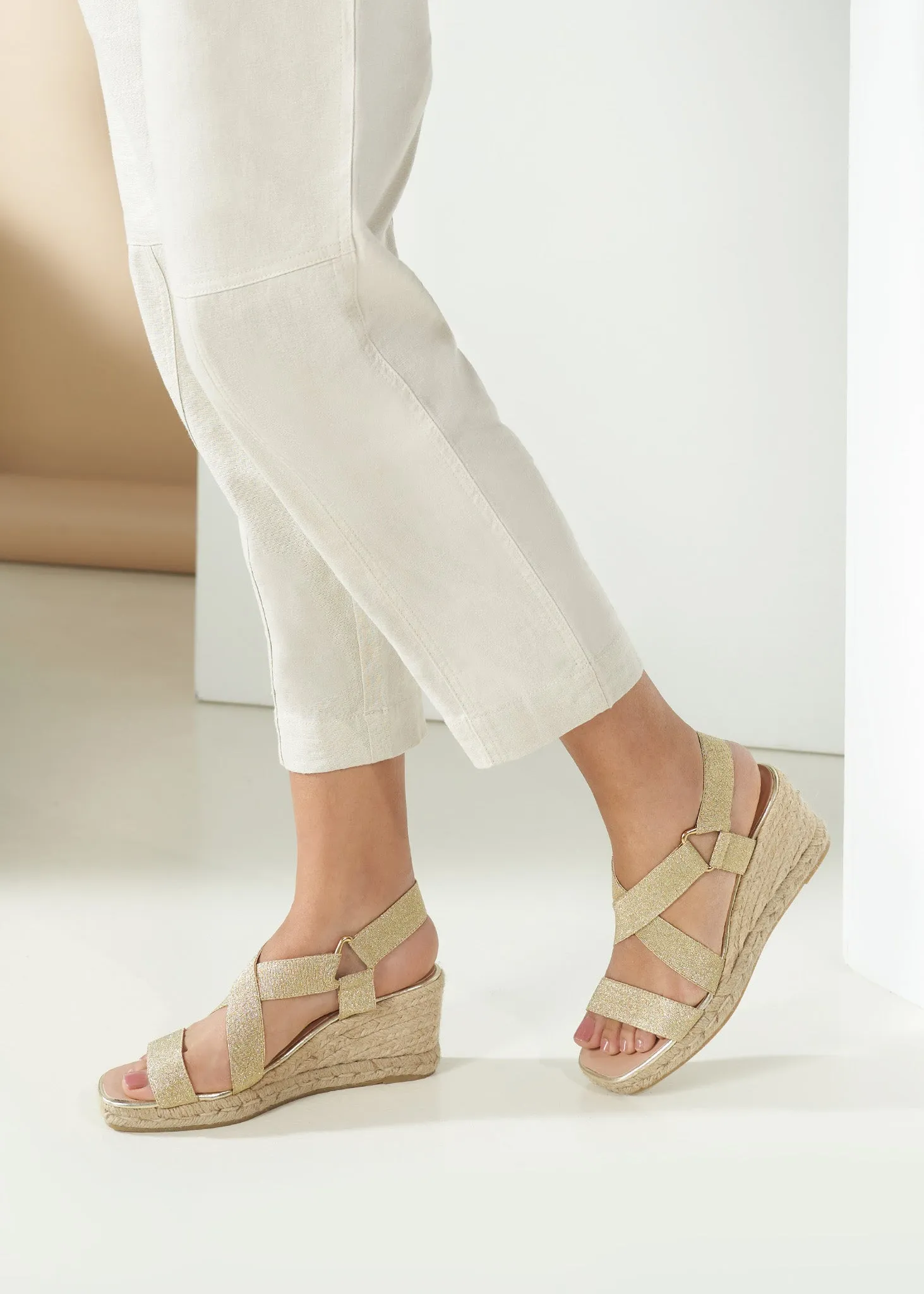 Dalia Elastic Espadrille Sandal Wedges