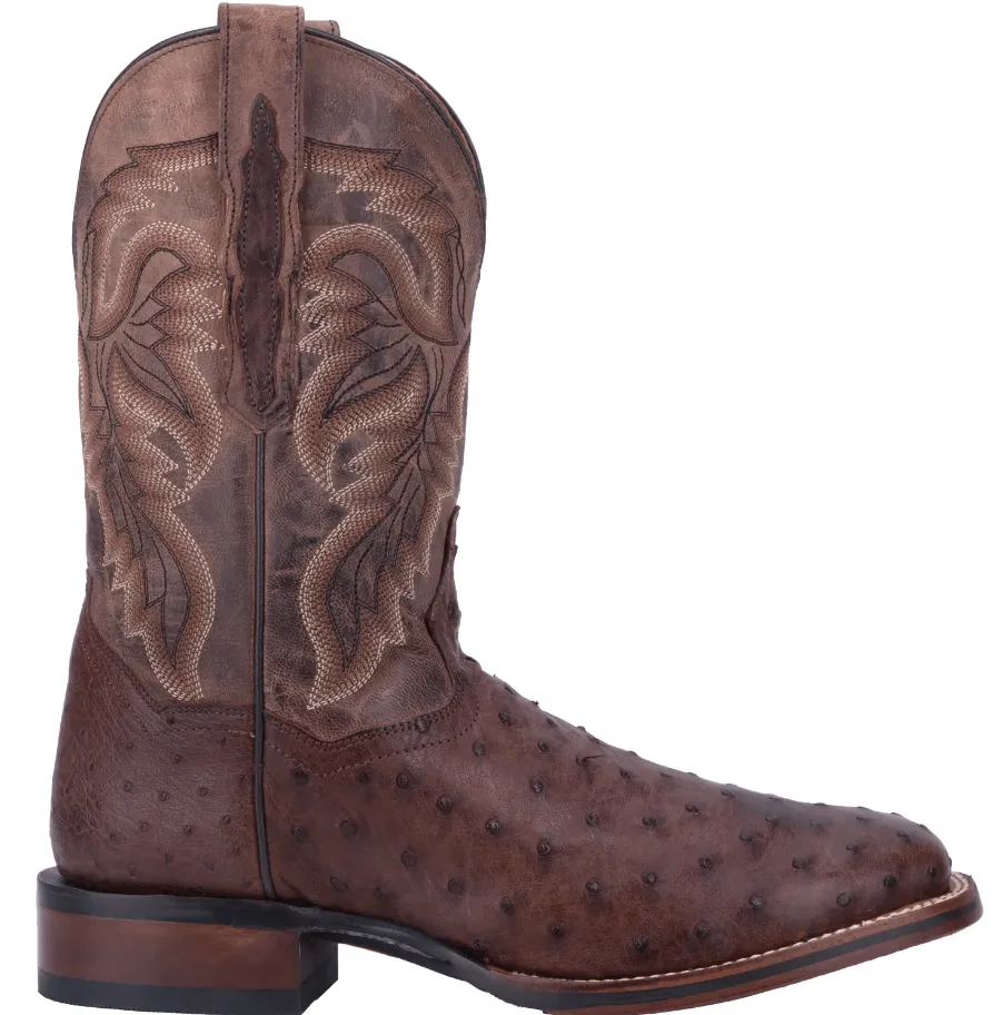 Dan Post Men's Alamosa Chocolate Full Quill Ostrich Exotic Boots DP3875