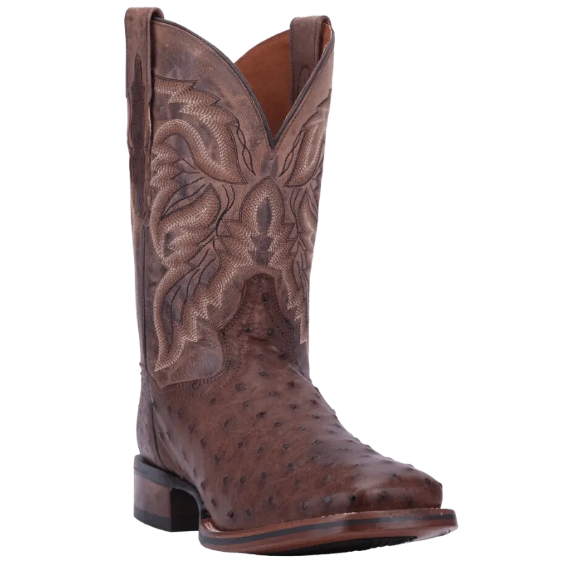 Dan Post Men's Alamosa Chocolate Full Quill Ostrich Exotic Boots DP3875