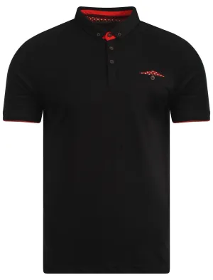 Dissident Airborn button down polo shirt in black