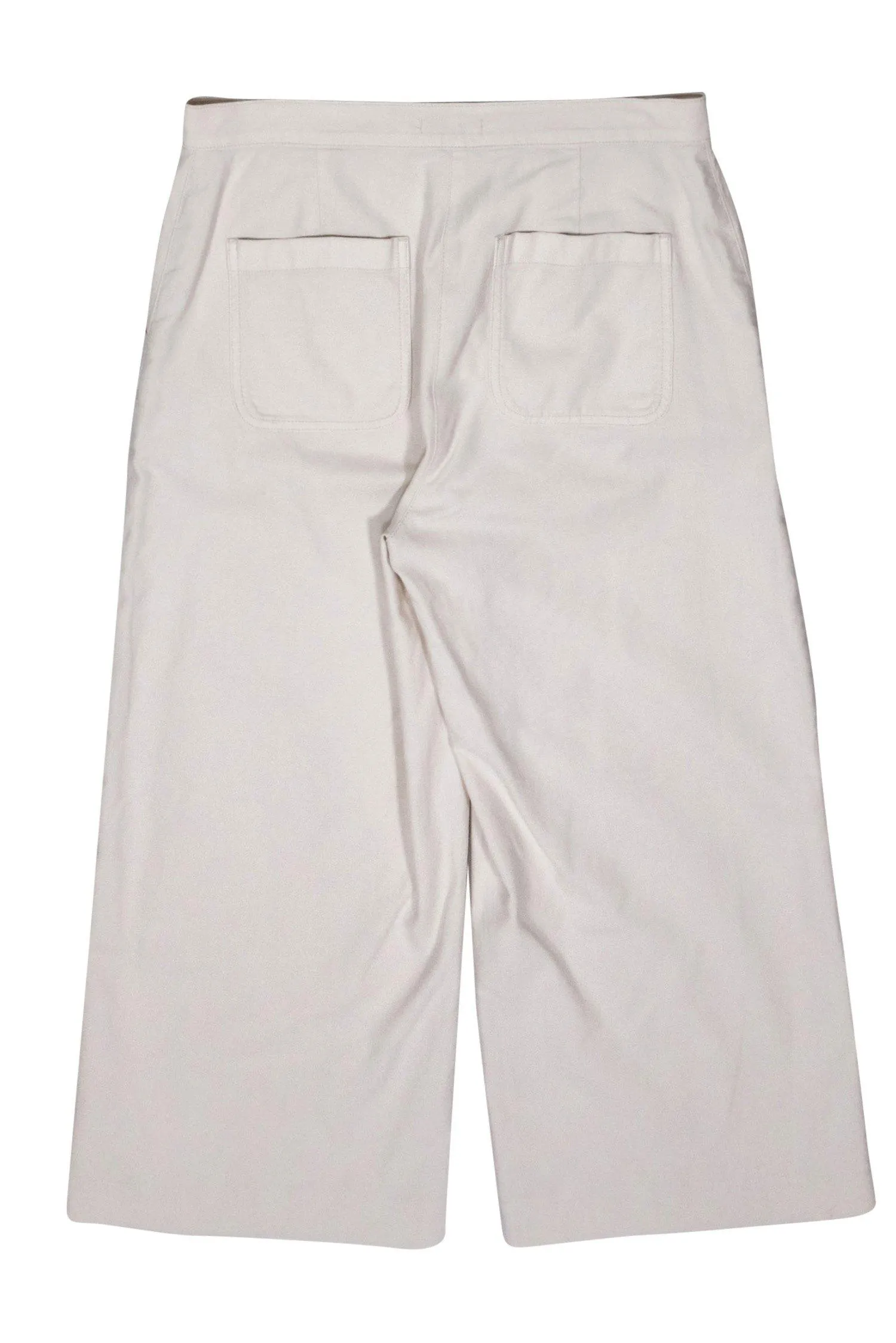 Eileen Fisher - Beige Wide Leg Cropped Pants Sz 10