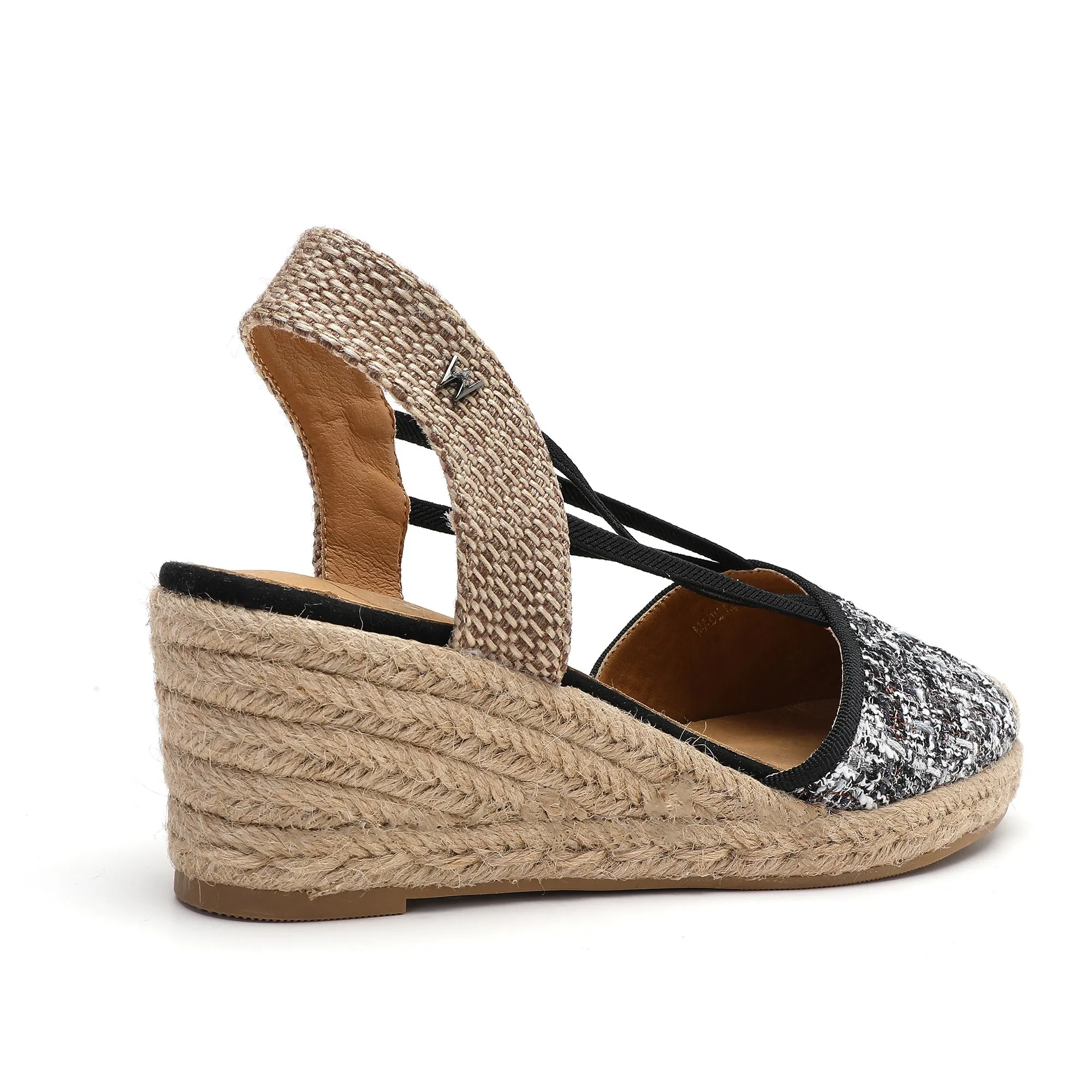 Emily Black Grey Espadrilles