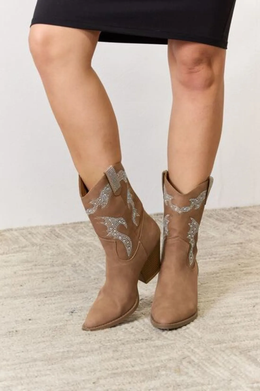 Everyday Sparkle Rhinestone Trimmed Cowboy Boots