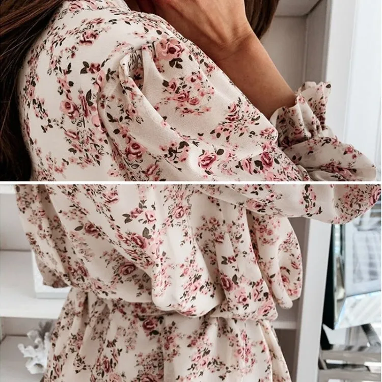 Floral Print Dress For Women Casual Long Sleeve Dress Party, lioness-love