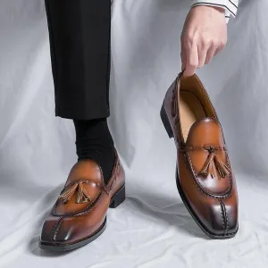 Formal Men Loafers With Tassels - Men Shoes