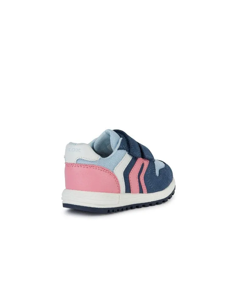 Geox Infant Girls Lightweight Leather Suede Mesh Casual Trainer Alben - B453ZA