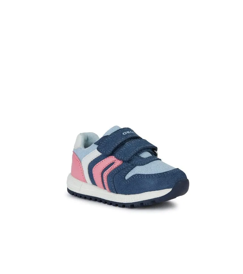 Geox Infant Girls Lightweight Leather Suede Mesh Casual Trainer Alben - B453ZA