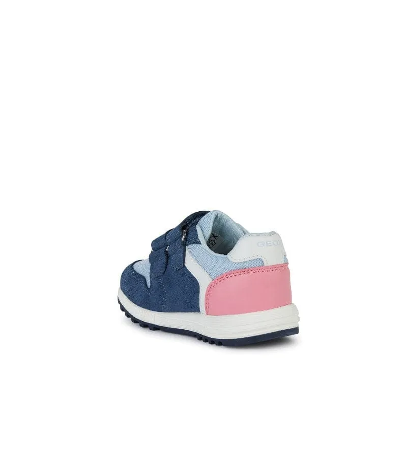 Geox Infant Girls Lightweight Leather Suede Mesh Casual Trainer Alben - B453ZA