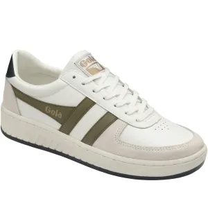 Gola Mens Grandslam Classic Retro Trainers - White/Khaki