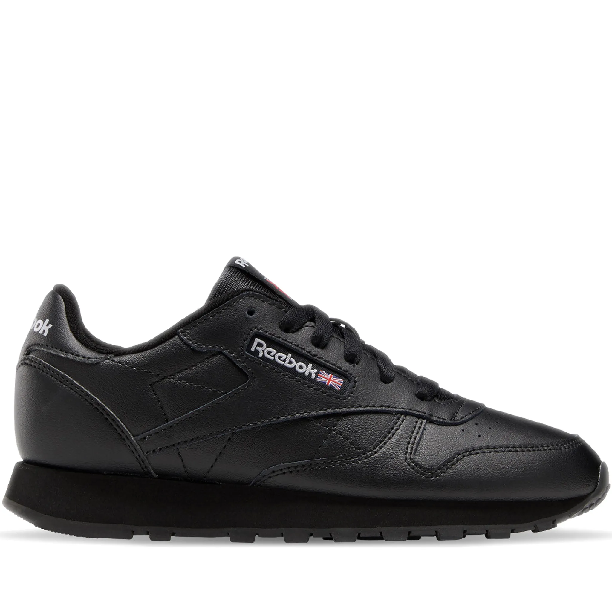 Grade School Reebok Classic Leather Shoes - Core Black / Core Black / Core Black