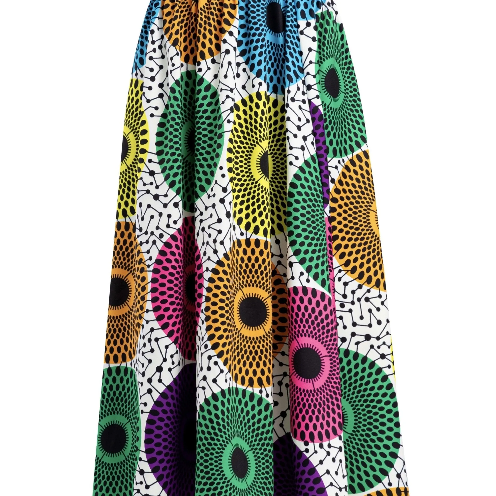 Graphic Print Elastic Waist Skirt, Elegant Flared Maxi Skirt For Spring & Summer