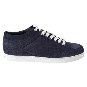 Jimmy Choo Chic Slip-On Blue Denim Suede Sneakers