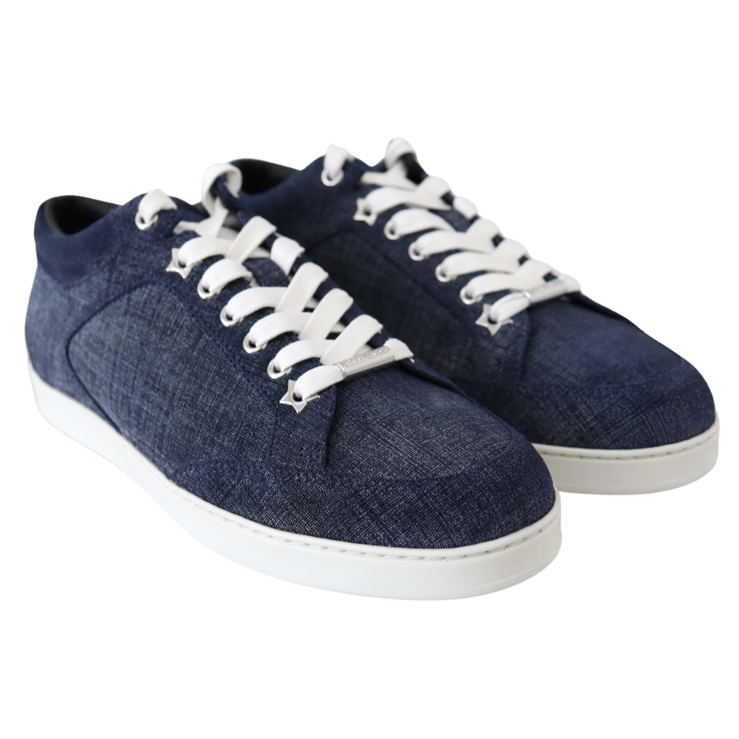 Jimmy Choo Chic Slip-On Blue Denim Suede Sneakers