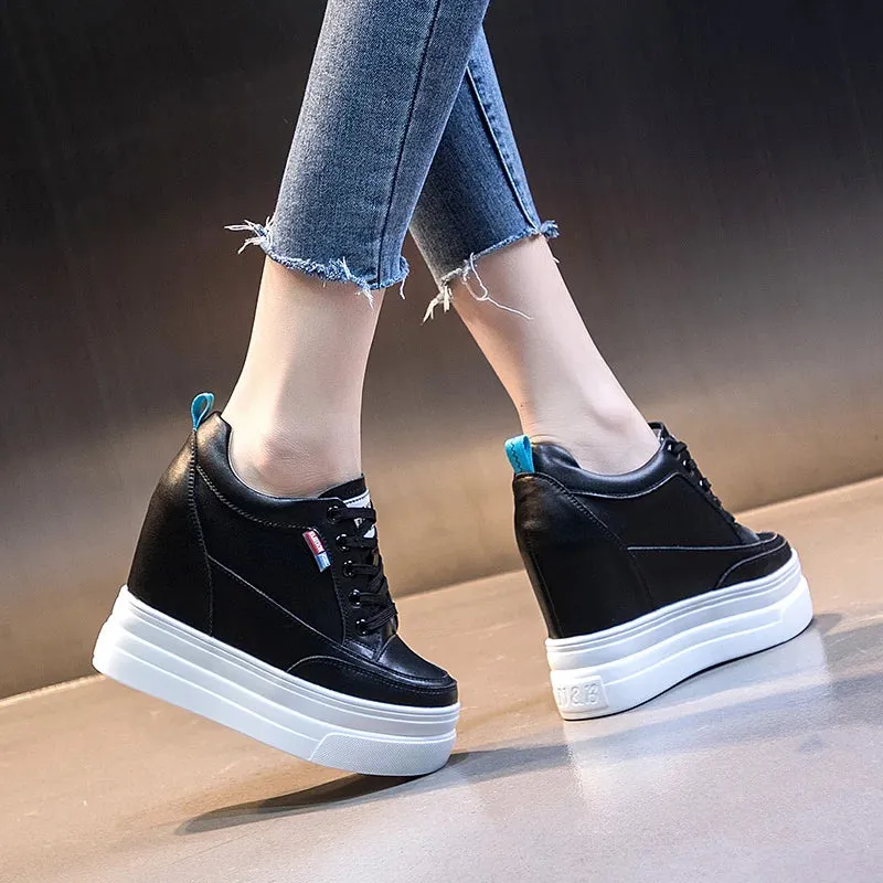 Joskaa 2024 New Laced Black Platform Sneakers