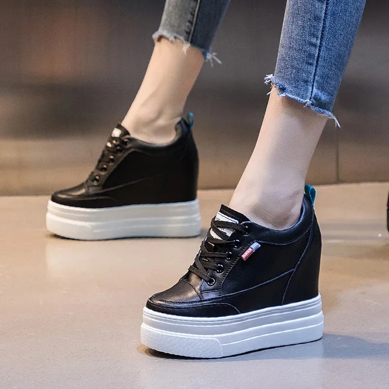 Joskaa 2024 New Laced Black Platform Sneakers