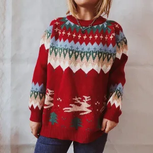 Joyful Raglan Christmas Pullover Sweater