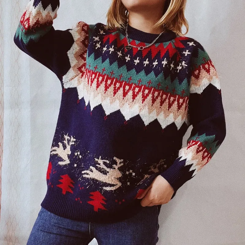 Joyful Raglan Christmas Pullover Sweater