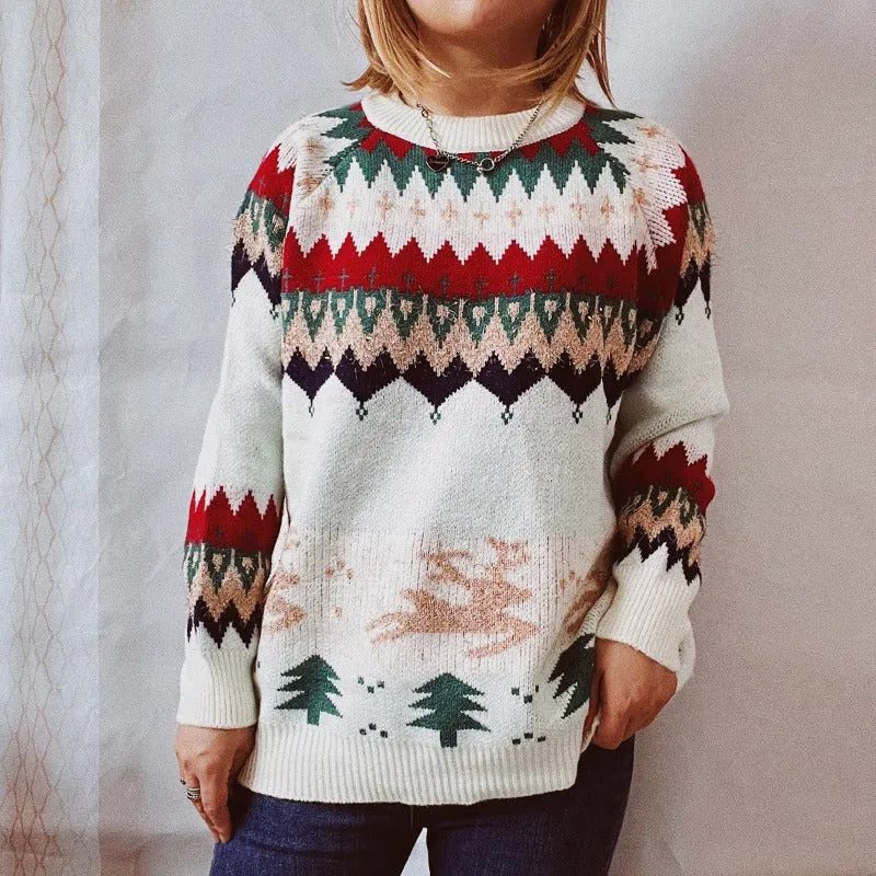 Joyful Raglan Christmas Pullover Sweater