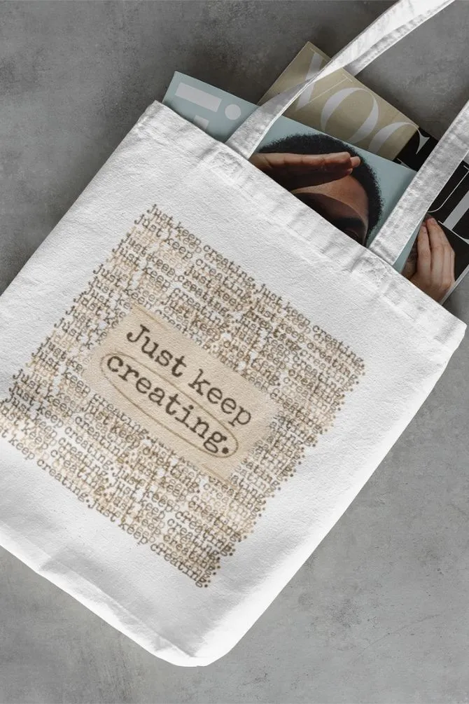 Just Keep Writing Quotes Zipper Tote Bag