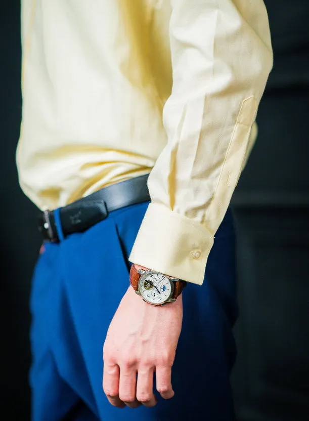 Light Yellow Business Shirt for Men