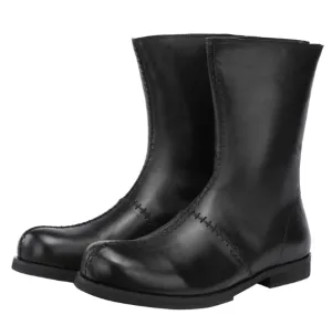 MARTIN ROZZIRA BRITISH DESIGN HIGH TOP LEATHER BOOTS IN BLACK