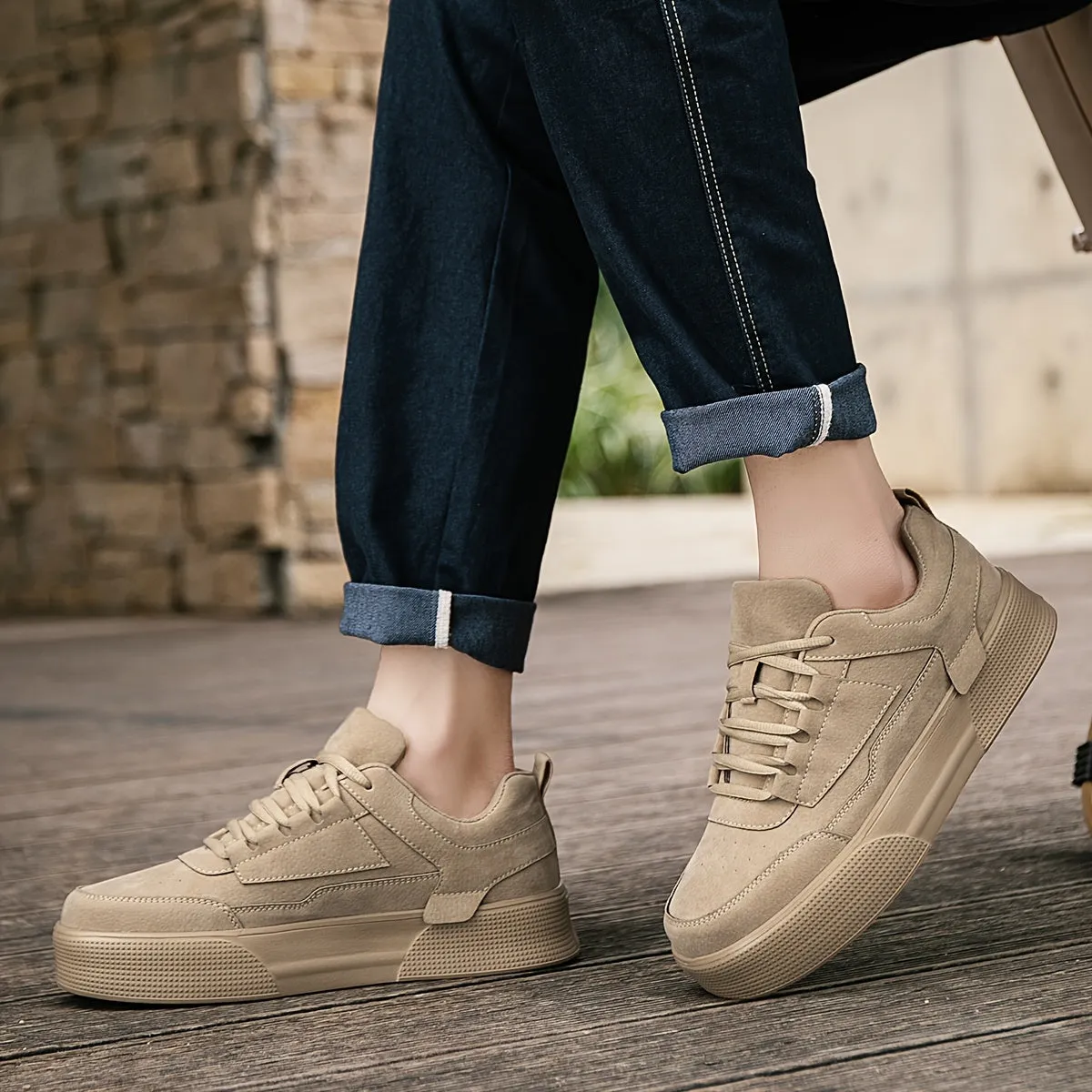 Men's Stylish Classic Suede Trainers with Thick Sole | For Everyday Wear