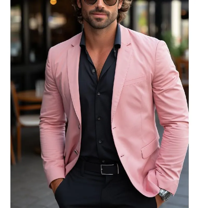 Men's Stylish Solid Color Single Button Blazer 02452204Y