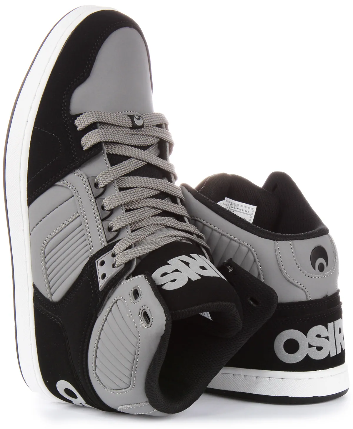 Osiris NYC 83 Clk In Grey Black For Men