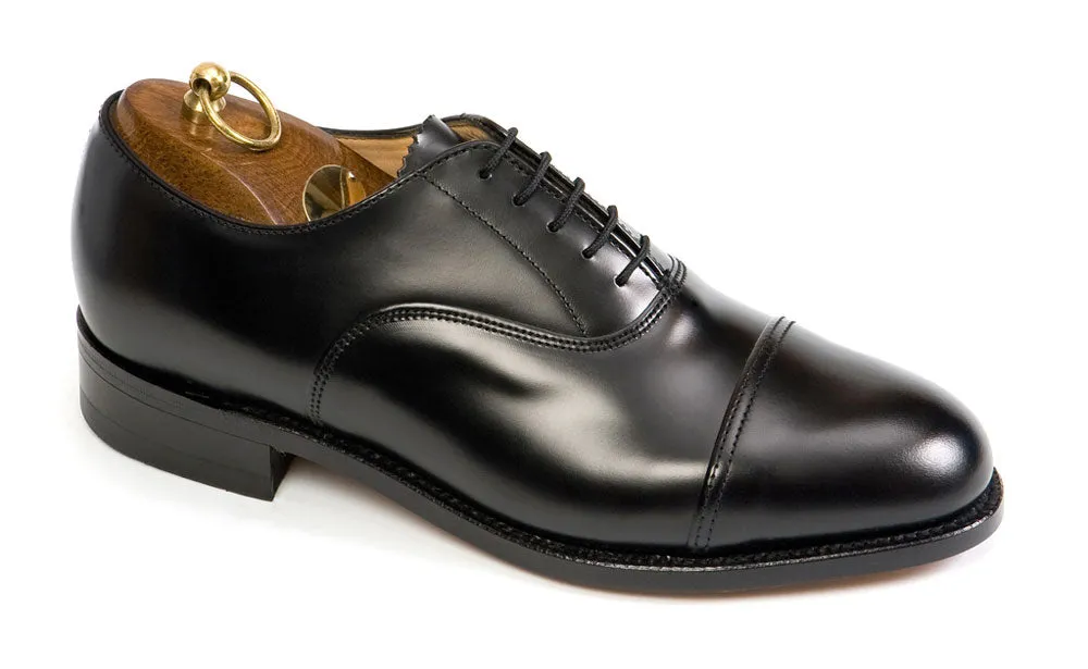 OXFORD Wide F Fitting Officers Black Oxford Shoes by Sanders