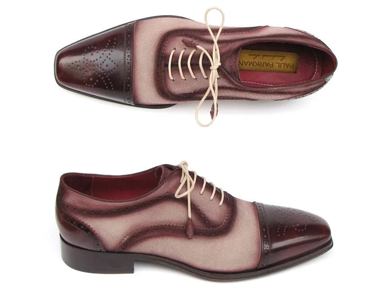 Paul Parkman Men's Bordeaux Captoe Suede Oxfords