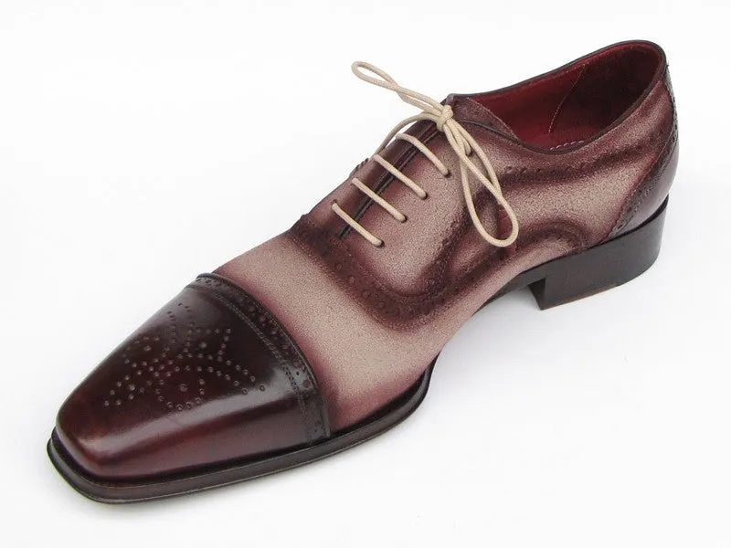 Paul Parkman Men's Bordeaux Captoe Suede Oxfords