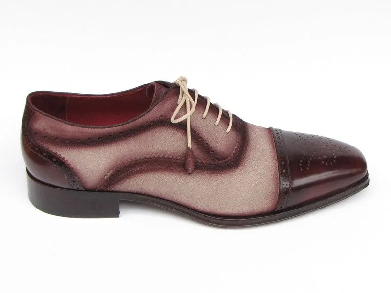 Paul Parkman Men's Bordeaux Captoe Suede Oxfords