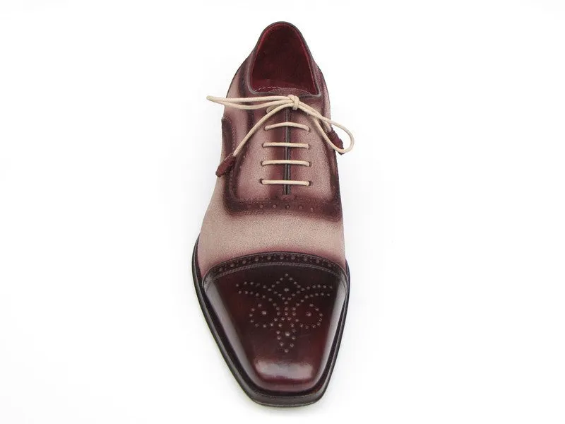 Paul Parkman Men's Bordeaux Captoe Suede Oxfords