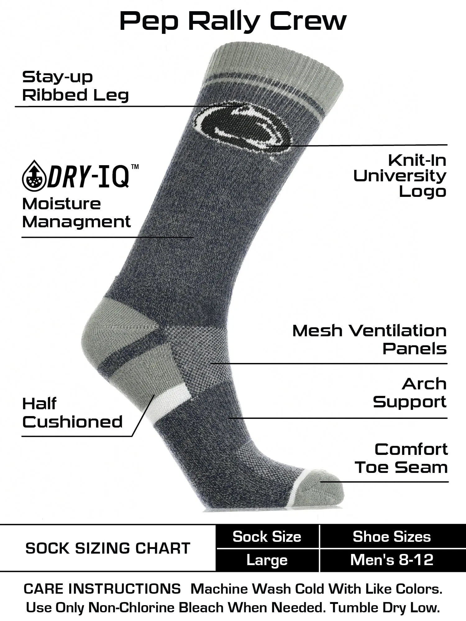 Penn State Nittany Lions  Socks Victory Parade Crew Length