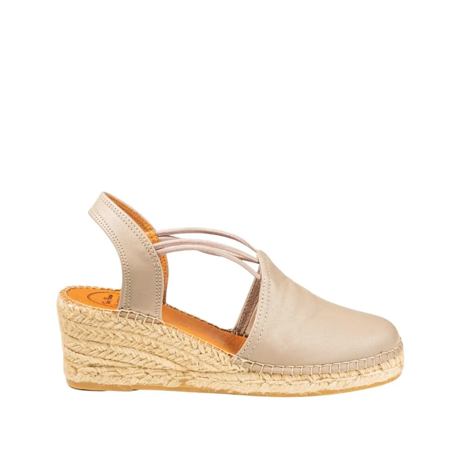 Plain Leather Wedge Espadrille for Women - Torino-P