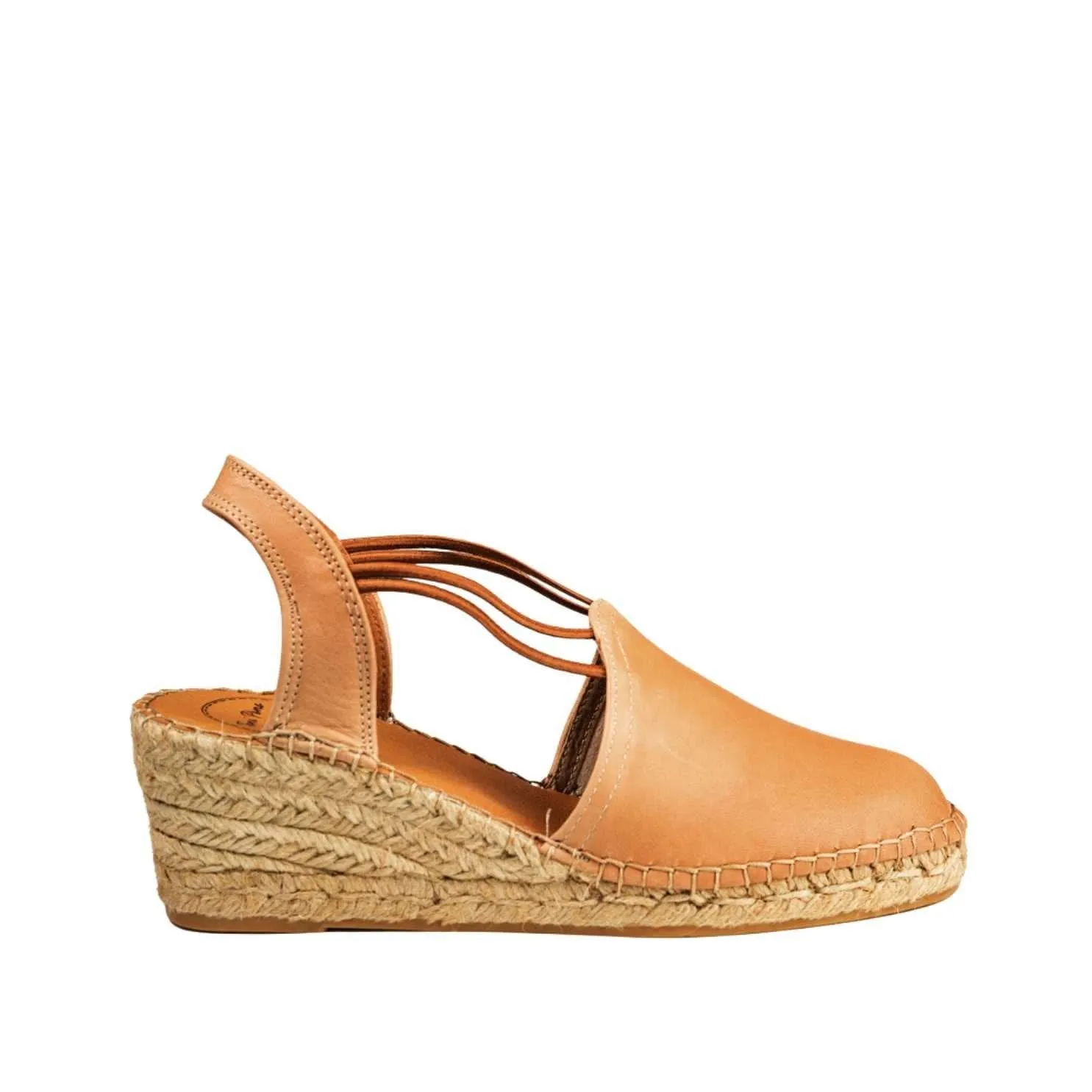 Plain Leather Wedge Espadrille for Women - Torino-P