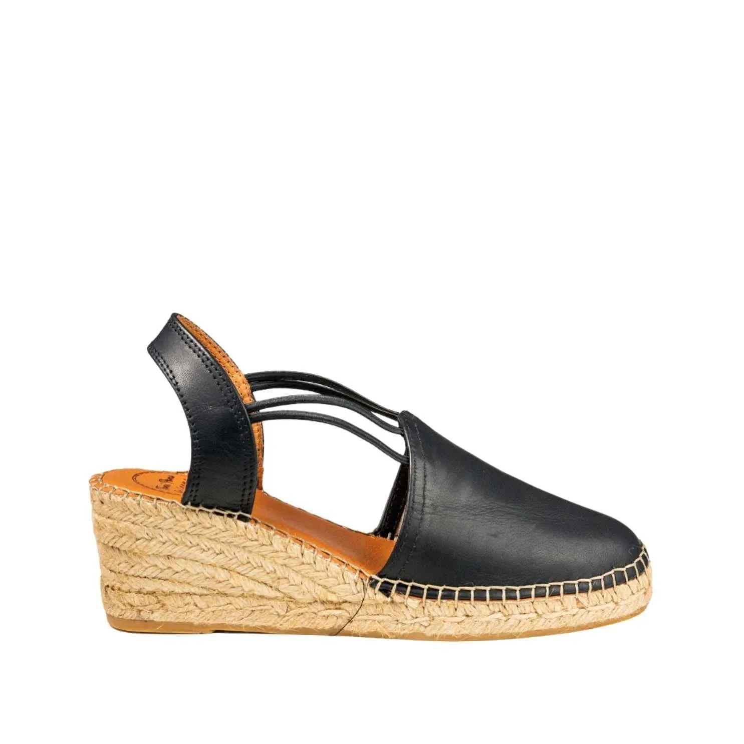 Plain Leather Wedge Espadrille for Women - Torino-P