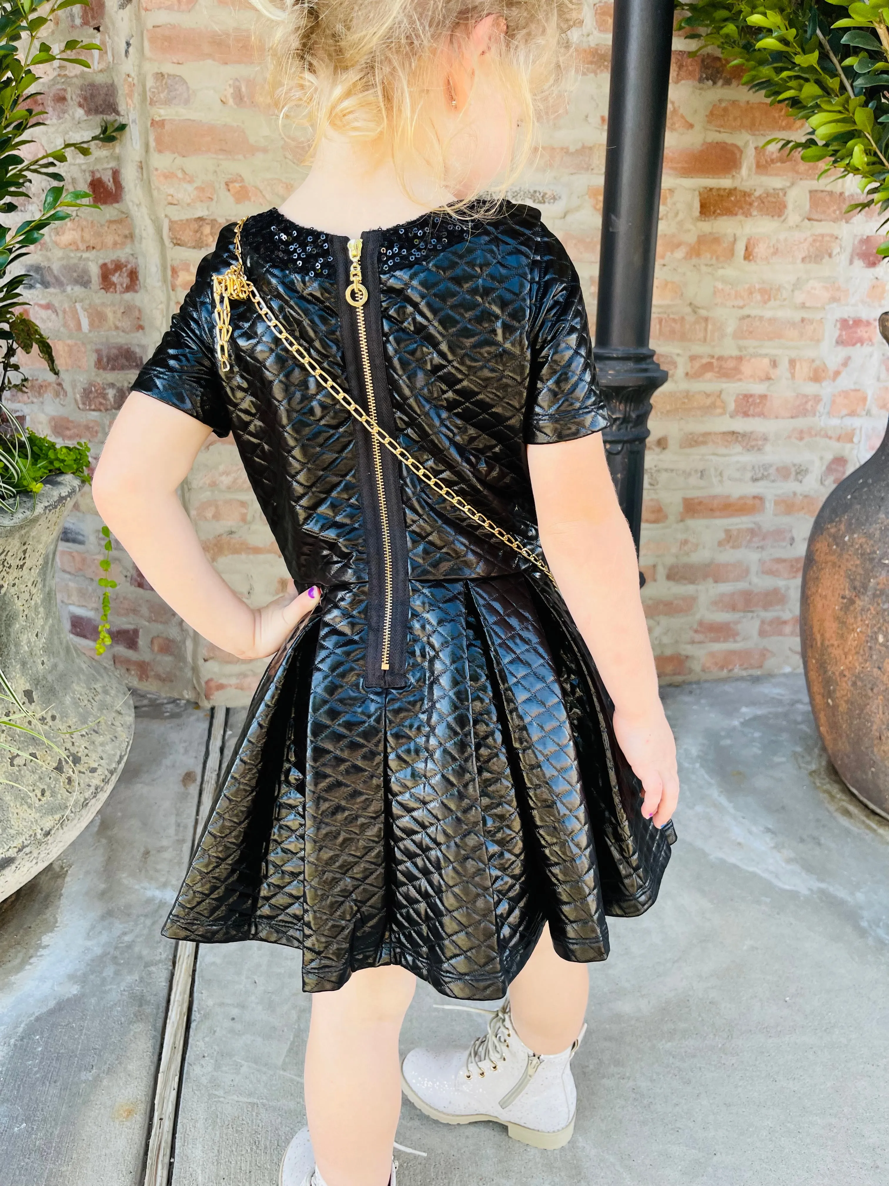 Quilted Dress W/Double Zip