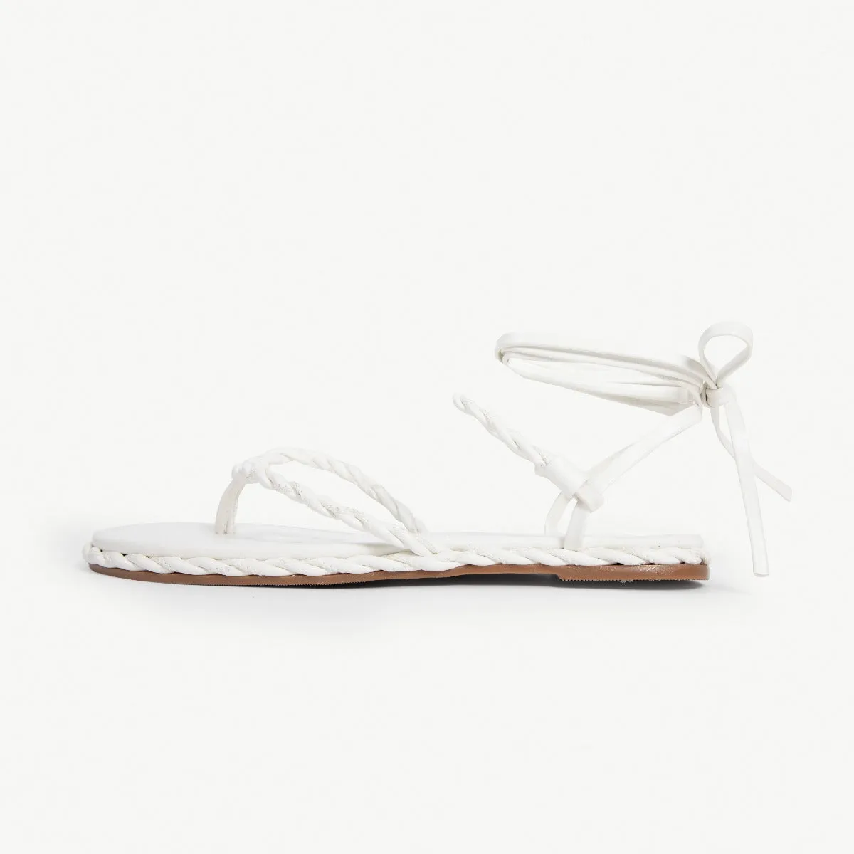 RAID Grayson Rope Sandal in White